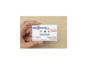 Fahrdynamic Automobile AG - Businesscard